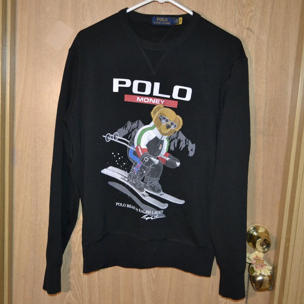 Polo Ralph Lauren Ski Polar Bear Graphic Black Money Sweatshirt
